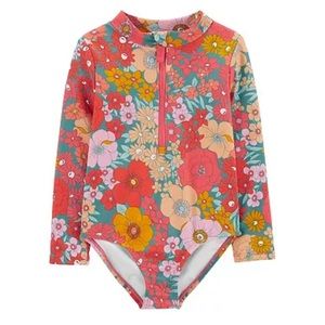 retro daisy long sleeve rash guard swim swimsuit - worn twice